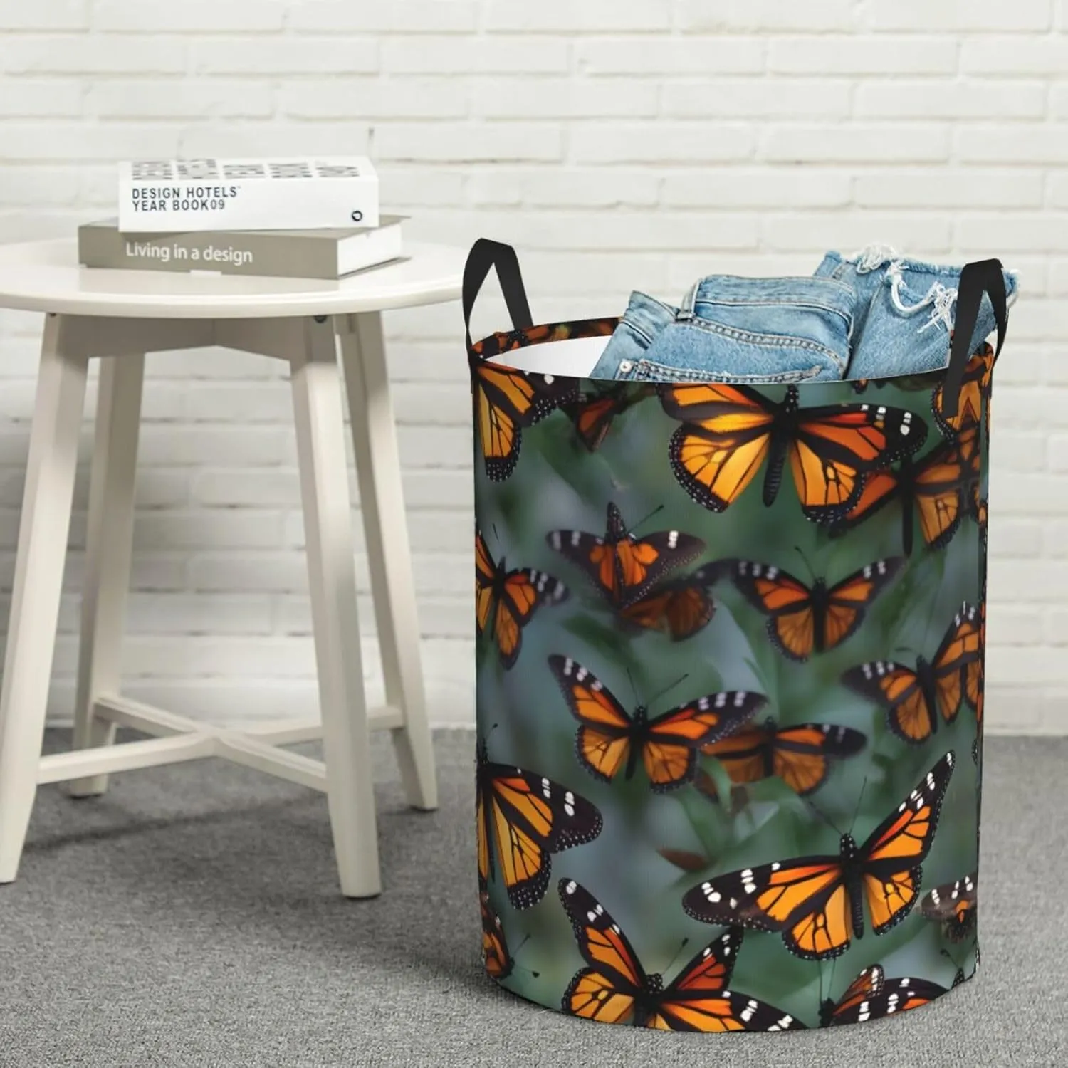 Monarch Butterflies Large Laundry Hampers, Collapsible Tall Clothes Baskets, Washing Bag For Bathroom, Bedrooms
