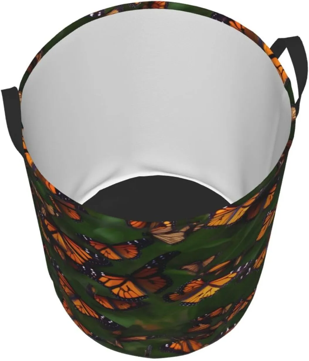 Monarch Butterflly Large Laundry Hampers, Collapsible Tall Clothes Baskets, Washing Bag For Bathroom, Bedrooms