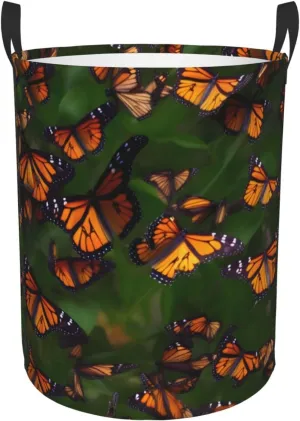 Monarch Butterflly Large Laundry Hampers, Collapsible Tall Clothes Baskets, Washing Bag For Bathroom, Bedrooms