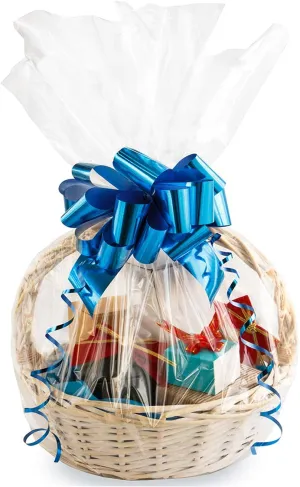 Morepack Large Cello/Cellophane Bags,30x 40 Inches Clear Basket Bags OPP Plastic Cellophane Wrap for Gift Baskets Packaging 10 Pieces
