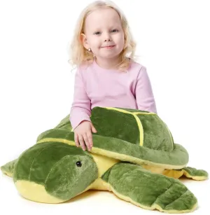 MorisMos Giant Turtle Stuffed Animal 33 inch, Green Stuffed Turtle Plush Toy for Kids Children Boys Girls on Birthday