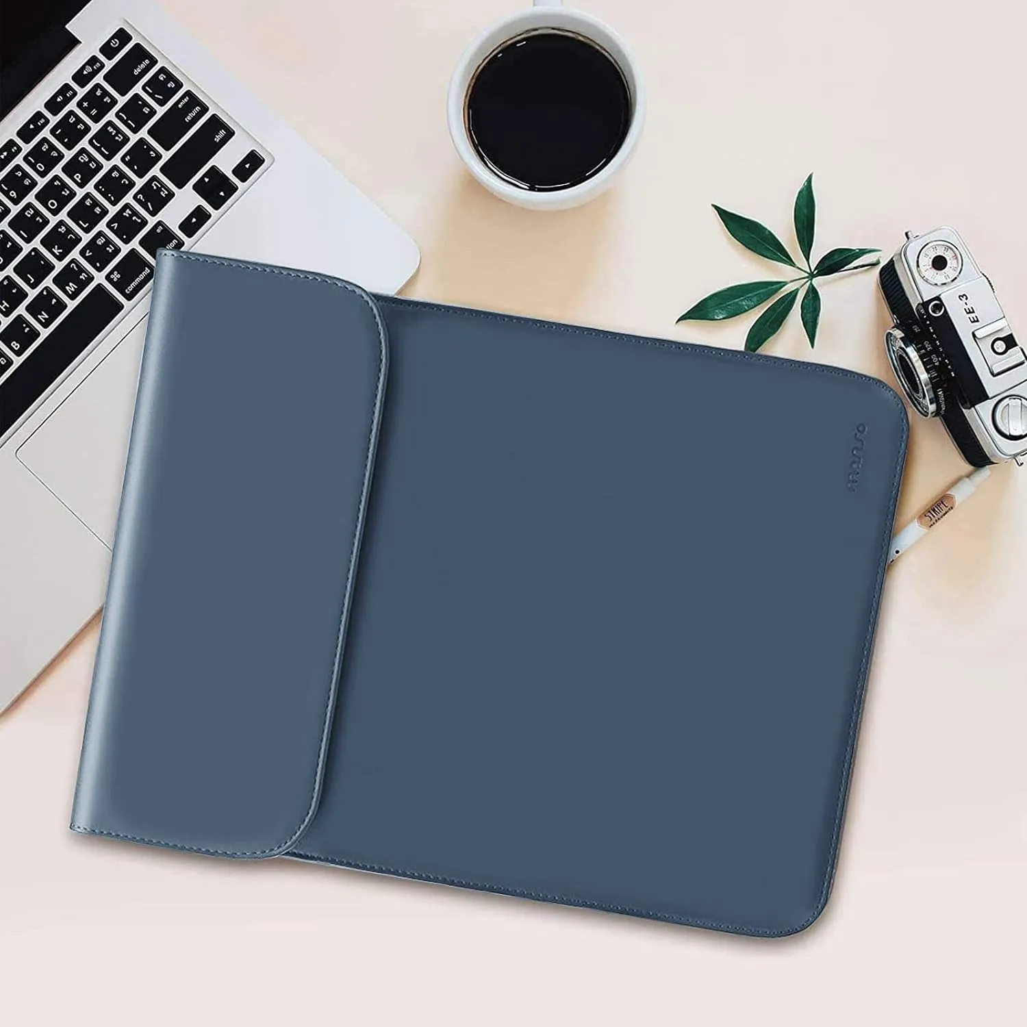MOSISO Laptop Case 13 inch, 13 inch Laptop Sleeve Compatible with MacBook Air M4 M3 M2 M1 2025-2018 / Pro M2 M1 2025-2016, Faux Suede Leather Case with Small Bag, Peacock Blue