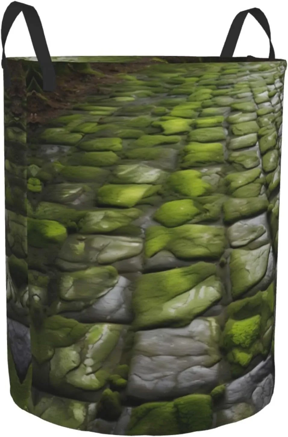 Moss Stone Pavement Large Laundry Hampers, Collapsible Tall Clothes Baskets, Washing Bag For Bathroom, Bedrooms