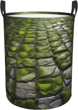 Moss Stone Pavement Large Laundry Hampers, Collapsible Tall Clothes Baskets, Washing Bag For Bathroom, Bedrooms