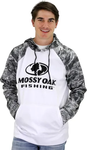 Mossy Oak Mens Fishing Hoodie, UV SPF Sun Protection Camo Fishing Sweatshirt with Face Mask Gaiter