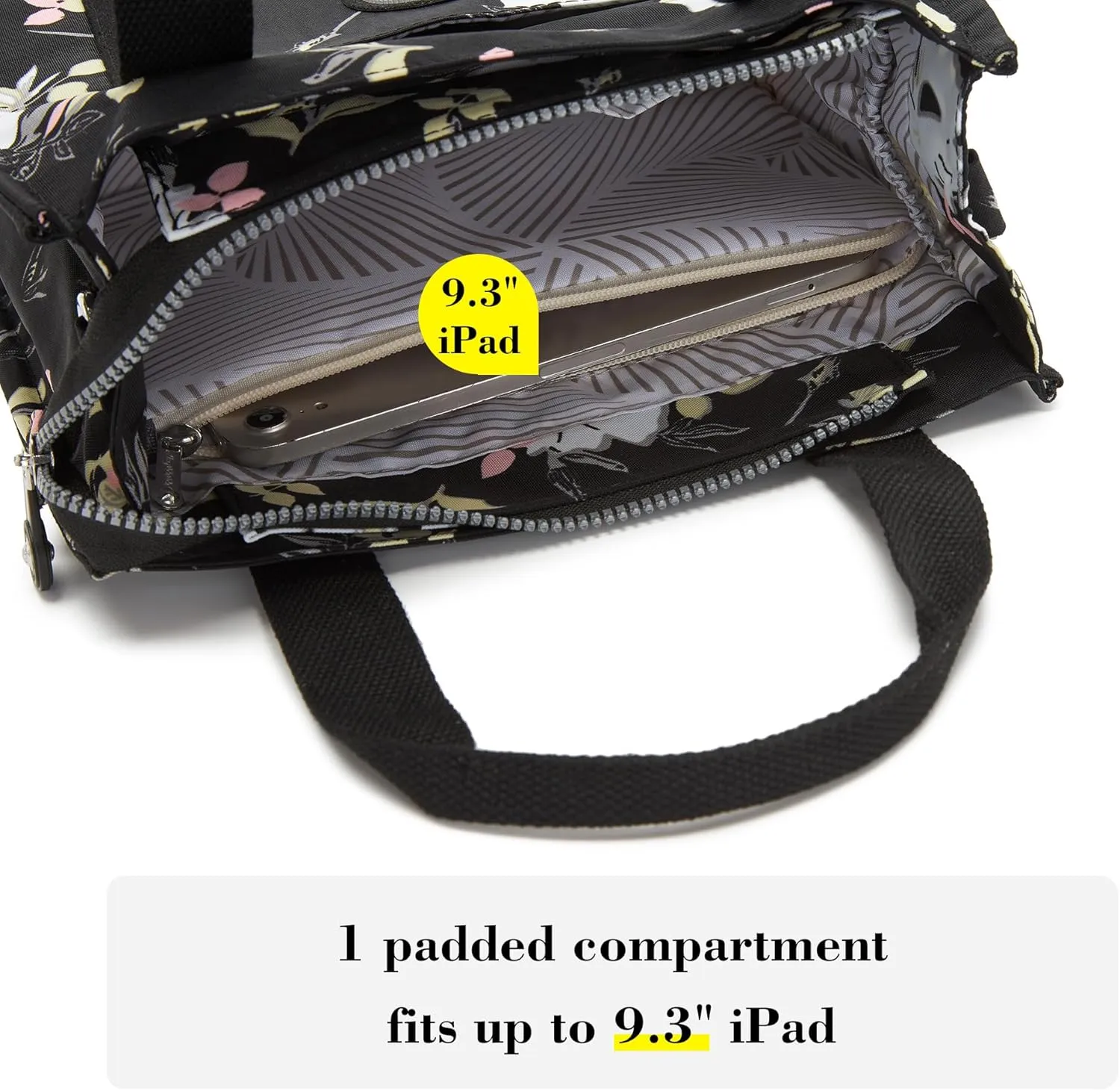 Multi-Pocket Tote Bag for Women with Zipper Lightweight Crossbody Shoulder Bag for Work Travel Nurse College Gift