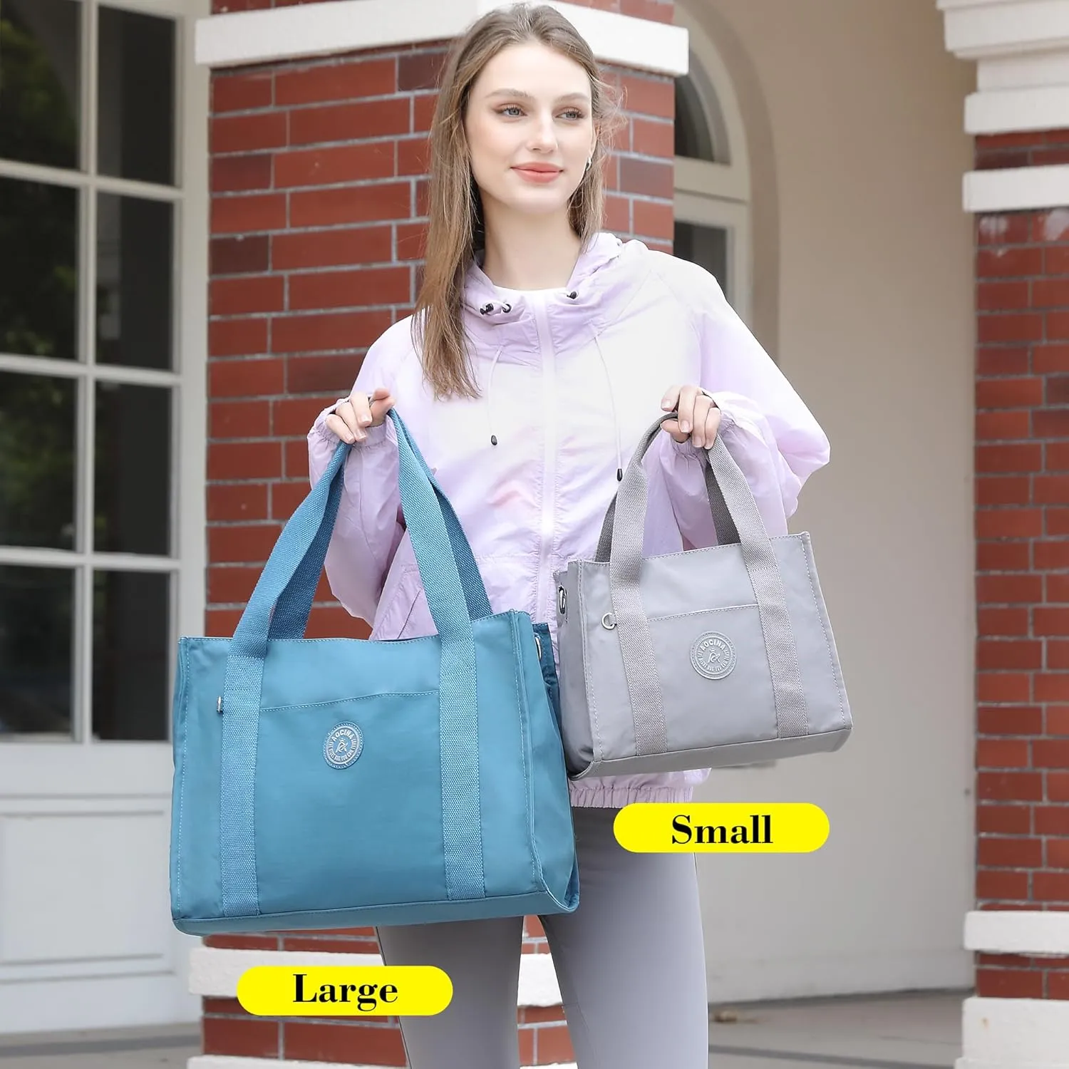 Multi-Pocket Tote Bag for Women with Zipper Lightweight Crossbody Shoulder Bag for Work Travel Nurse College Gift