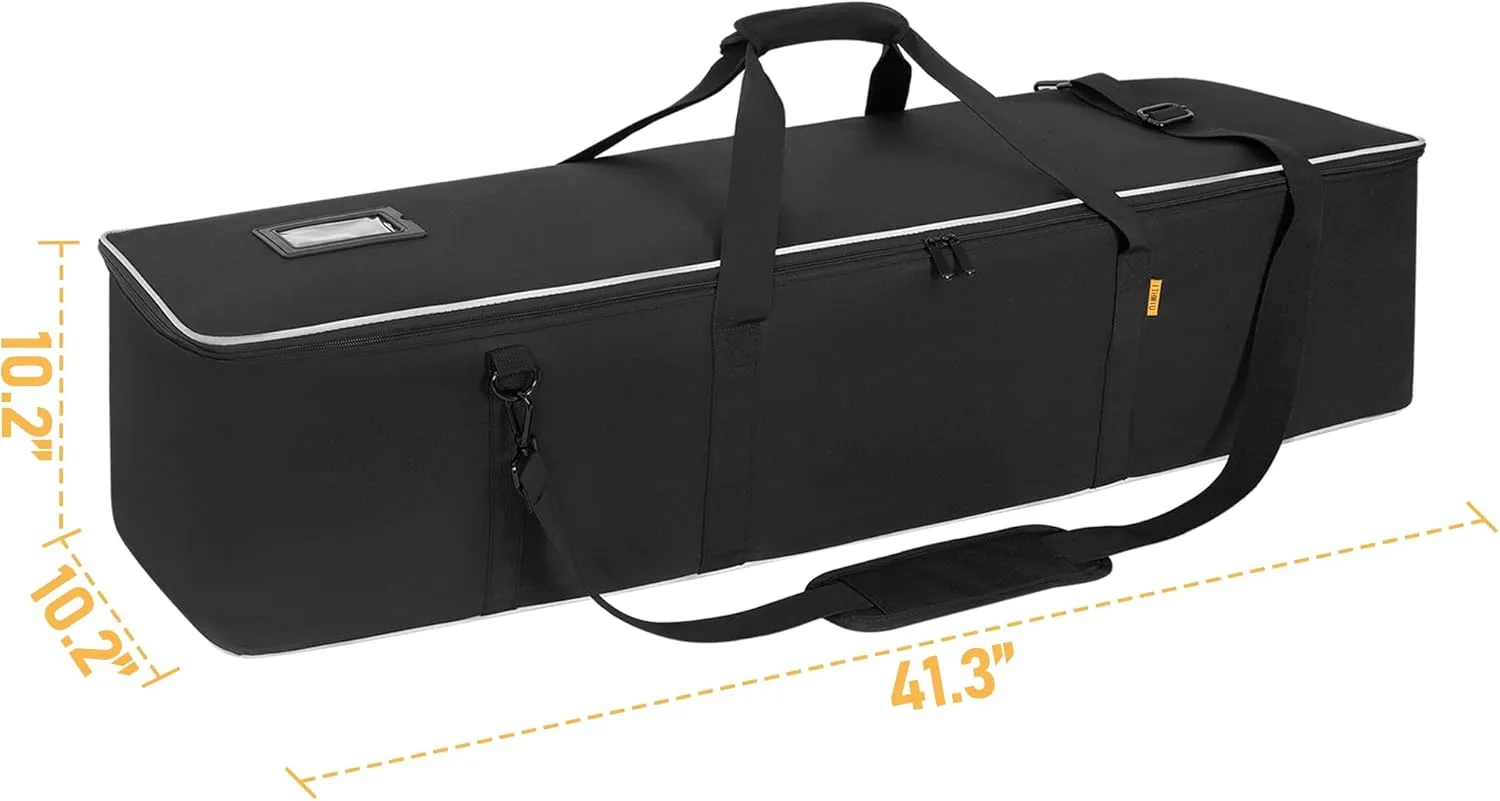 Multifunctional Tripod Bag 40 X 9.5 X 9.5 Inches / 101.5 X 24 X 24 cm Heavy Duty Tripod Carrying Case with Handle for Microphone Stands, Lights, Speakers, Cameras, Booms, Black