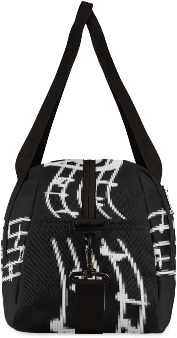Music Notes Kids Duffel Bag for Girls Boys Teens, Music Pixel Wind Dance Bag Overnight Small Duffel Bag Carry On Weekend Sports Gym Travel Bag for School Practice Gymnastics Ballet