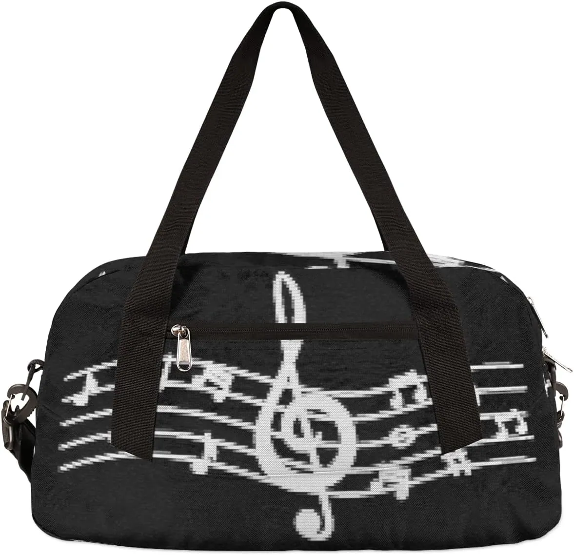Music Notes Kids Duffel Bag for Girls Boys Teens, Music Pixel Wind Dance Bag Overnight Small Duffel Bag Carry On Weekend Sports Gym Travel Bag for School Practice Gymnastics Ballet