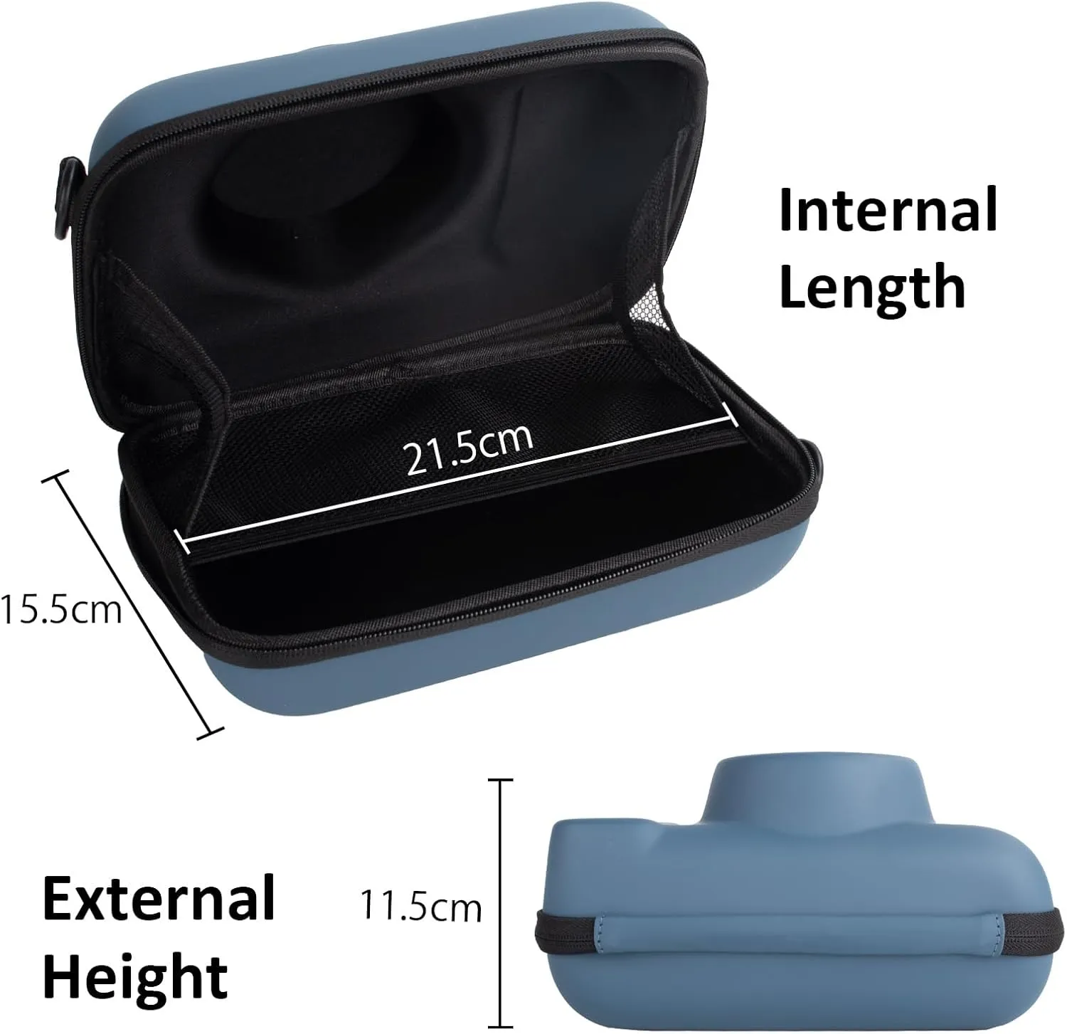 MUZIRI KINOKOO Protective Case for Instax WIDE 400/210/300 Lomo'Instant Wide Camera, EVA Hard Shell Case Organizer Bag for WIDE 400 210 300 LOMO Camera with Adjustable Shoulder Strap - Blue