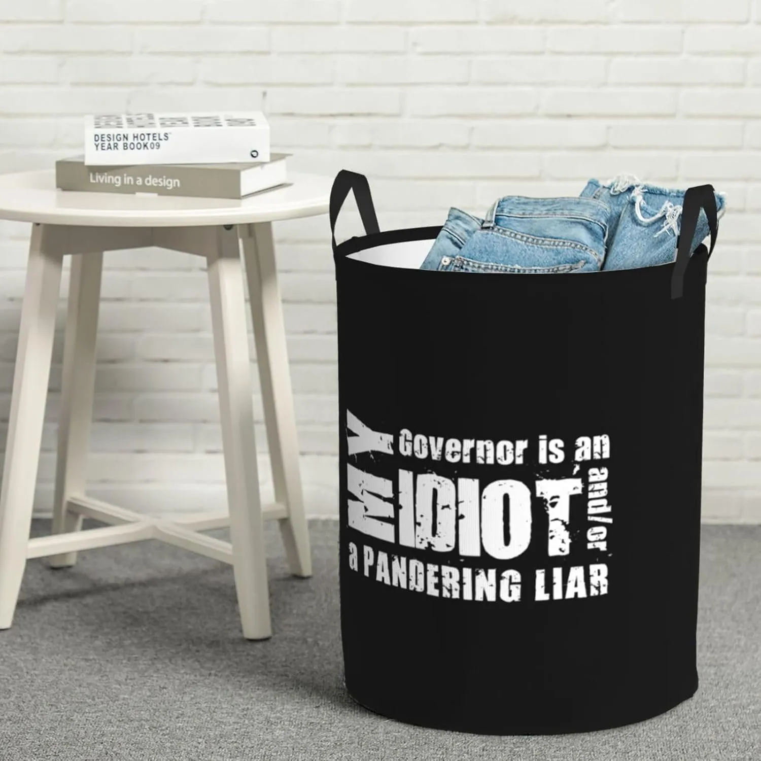 My Governor is an Idiot Laundry Hamper Round Large Capacity Laundry Basket, For Bedroom, Bathroom, Dorm, Laundry Room