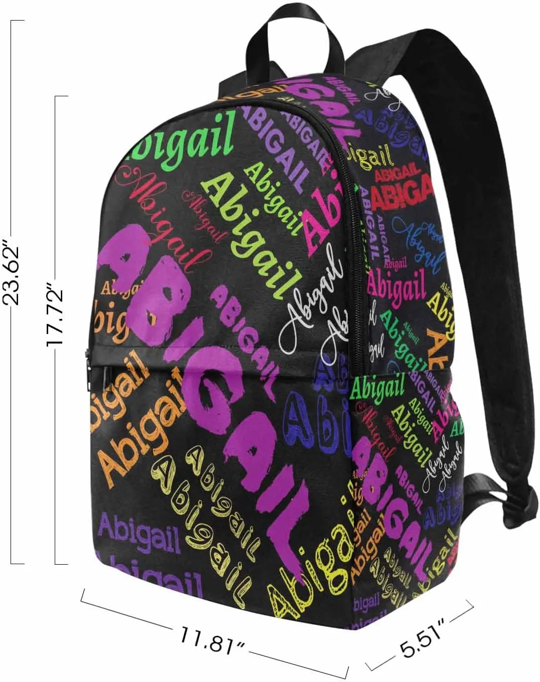 MyPupSocks Custom Name Backpack Bag for Boys Girls, Personalized Text Schoolbag Casual Backpack Customized Bookbag for Kids Unisex Back School Camping Hiking Travel