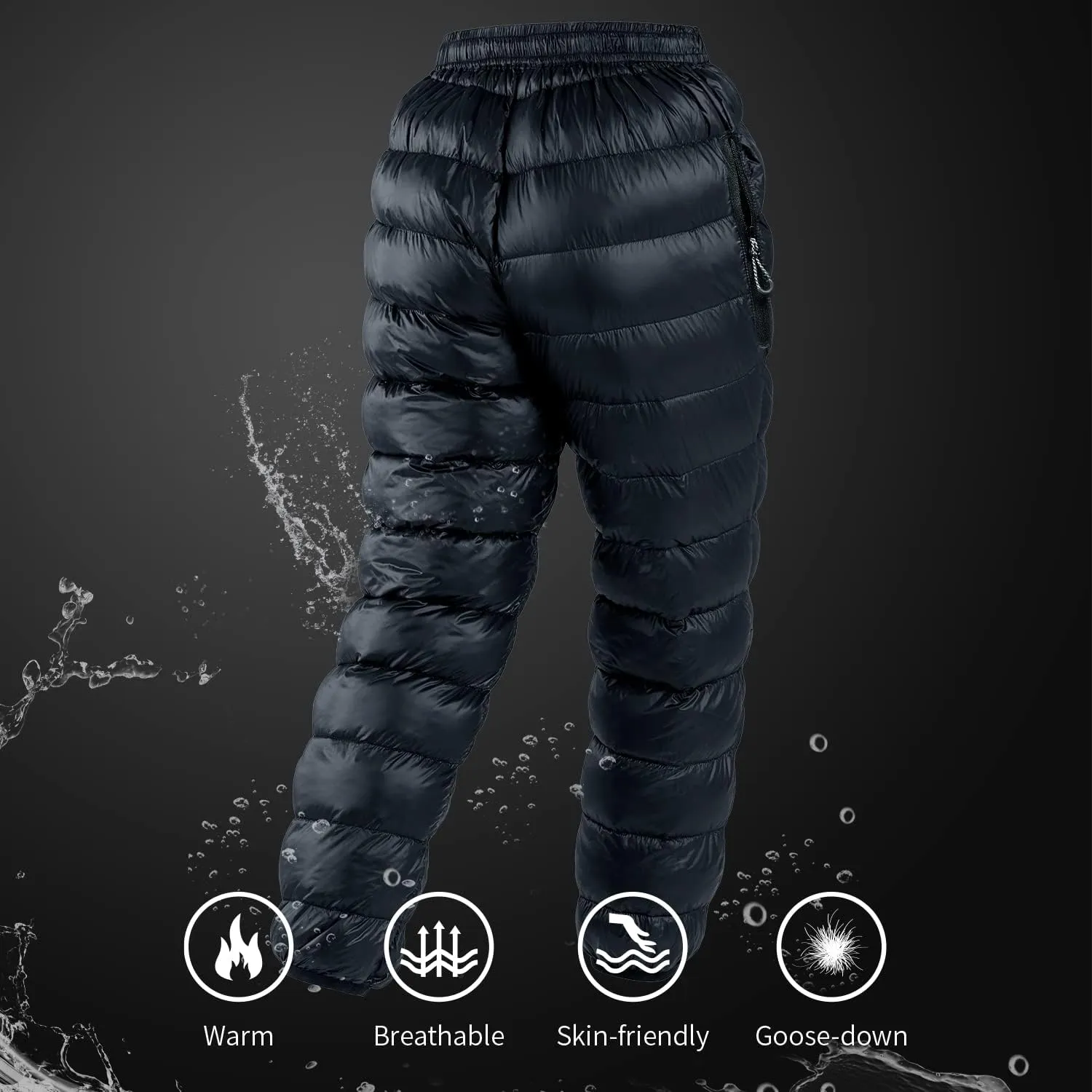 Naturehike Down Pants,Men's Women's Puffy Pants,Winter Warm Outdoor Men Women Ski Snow Pants,Camping Hiking Pants