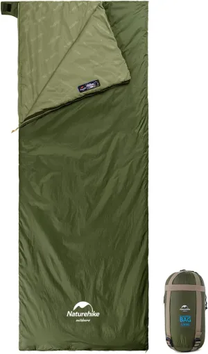 Naturehike Ultralight Sleeping Bag - Envelope Lightweight Portable, Waterproof, Comfort with Compression Sack - Great for 3 Season Traveling, Camping, Hiking