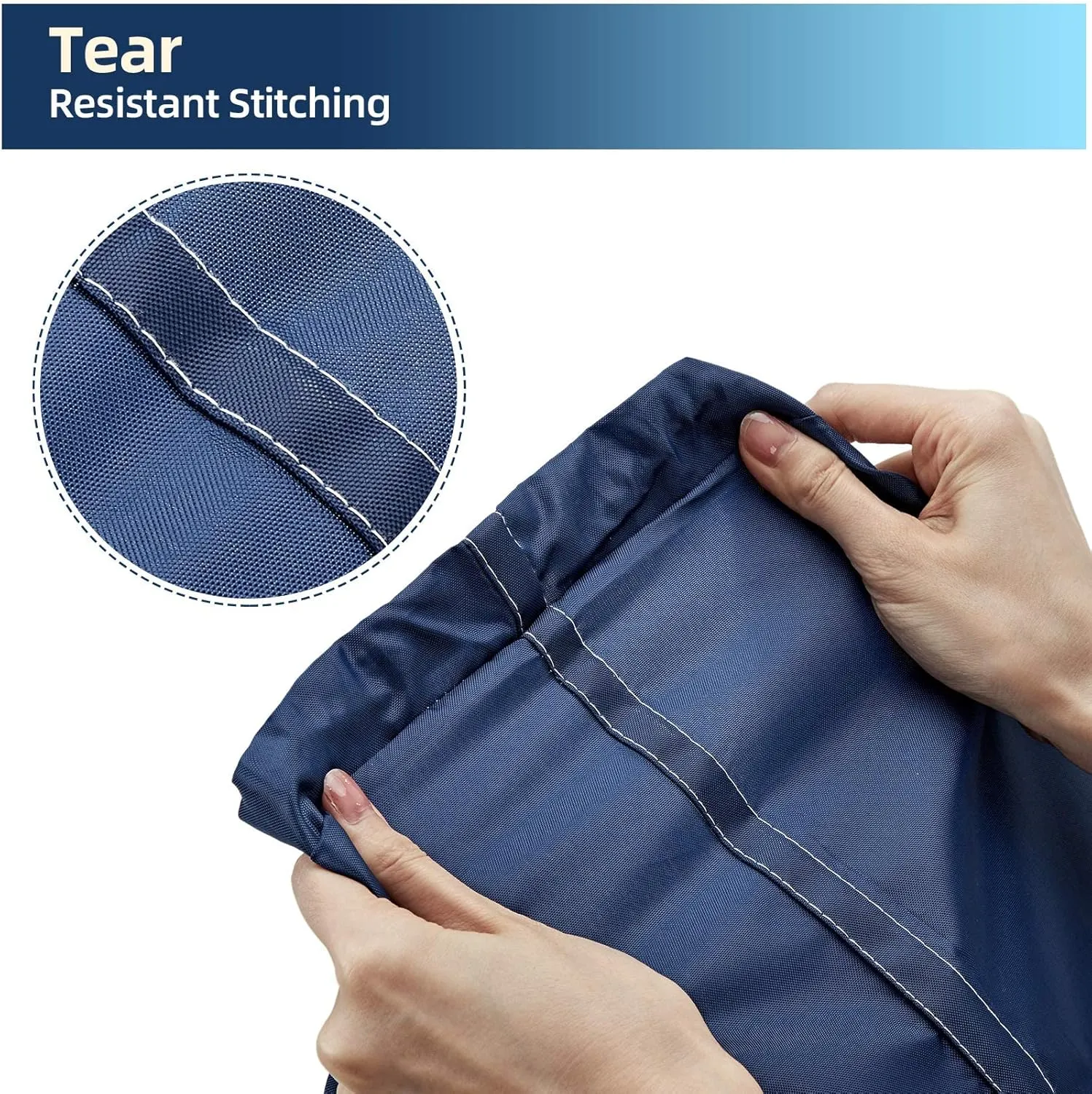 NICOGENA Wash Me Laundry Bag 2 packs, 28x40 inches Rips & Tears Resistant Large Dirty Clothes Storage, Machine Washable, Heavy Duty Hamper Liner for College Students, Sky&Navy Blue