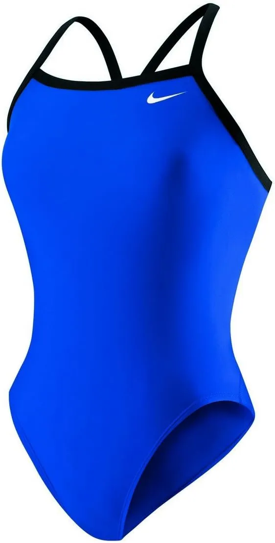 Nike Swim Nylon Core Solids Competitive Athletic Swim Suit Royal Blue