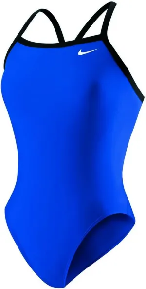Nike Swim Nylon Core Solids Competitive Athletic Swim Suit Royal Blue