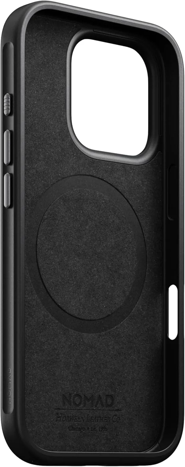 NOMAD Modern iPhone 16 Pro Leather Case Rustic Brown - iPhone 16 Pro Case with Horween Leather Magsafe Charging Compatible, Leather Phone Case for iPhone 16 Pro