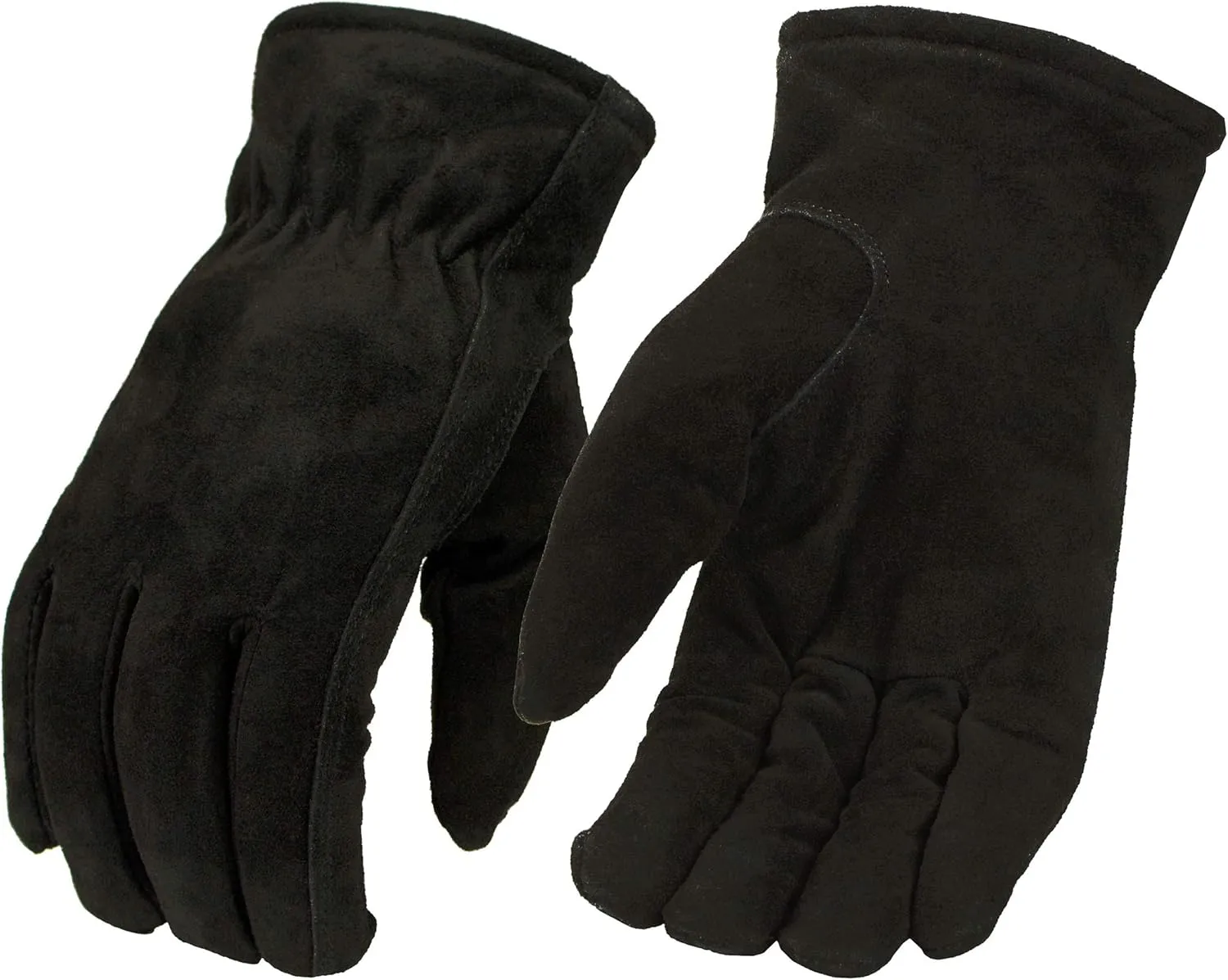 North American Trading-Men's Black Thermal Lined Deer Suede Gloves-BLACK-X-LARGE