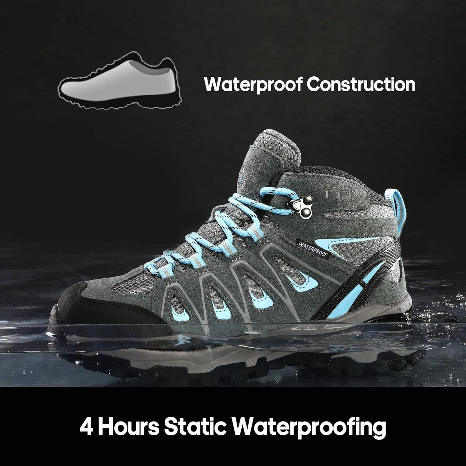 NORTIV 8 Women's Waterproof Hiking Boots Outdoor Trekking Camping Trail Hiking Boot