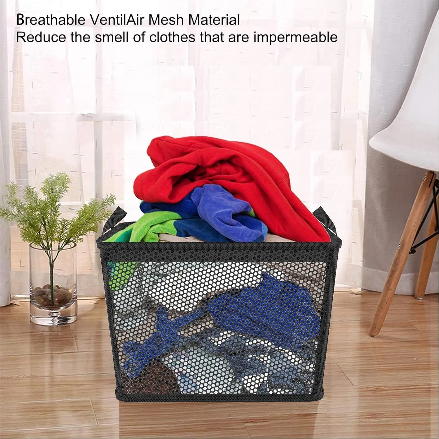 NPET 27L Laundry Basket Collapsible Laundry Hamper with PEVA Waterproof Material Clothes Bag Storage Basket Bin for Laundry,Bedroom and Domitory