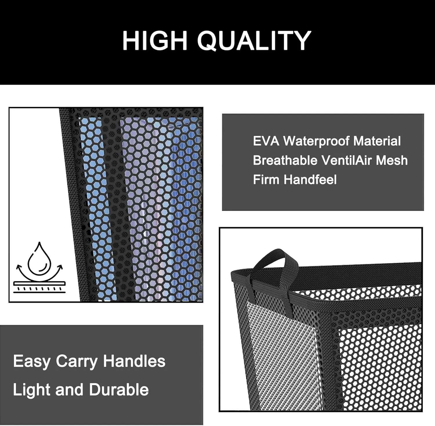 NPET 27L Laundry Basket Collapsible Laundry Hamper with PEVA Waterproof Material Clothes Bag Storage Basket Bin for Laundry,Bedroom and Domitory