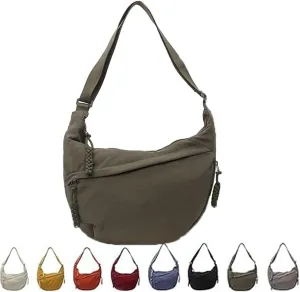Nylon Crossbody Bags for Women,Designaten Crescent Crossbody Bag