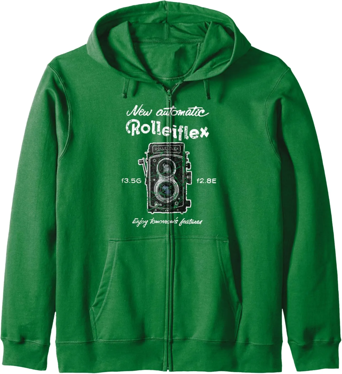 Old Vintage Rolleiflex Camera Distressed Design Zip Hoodie