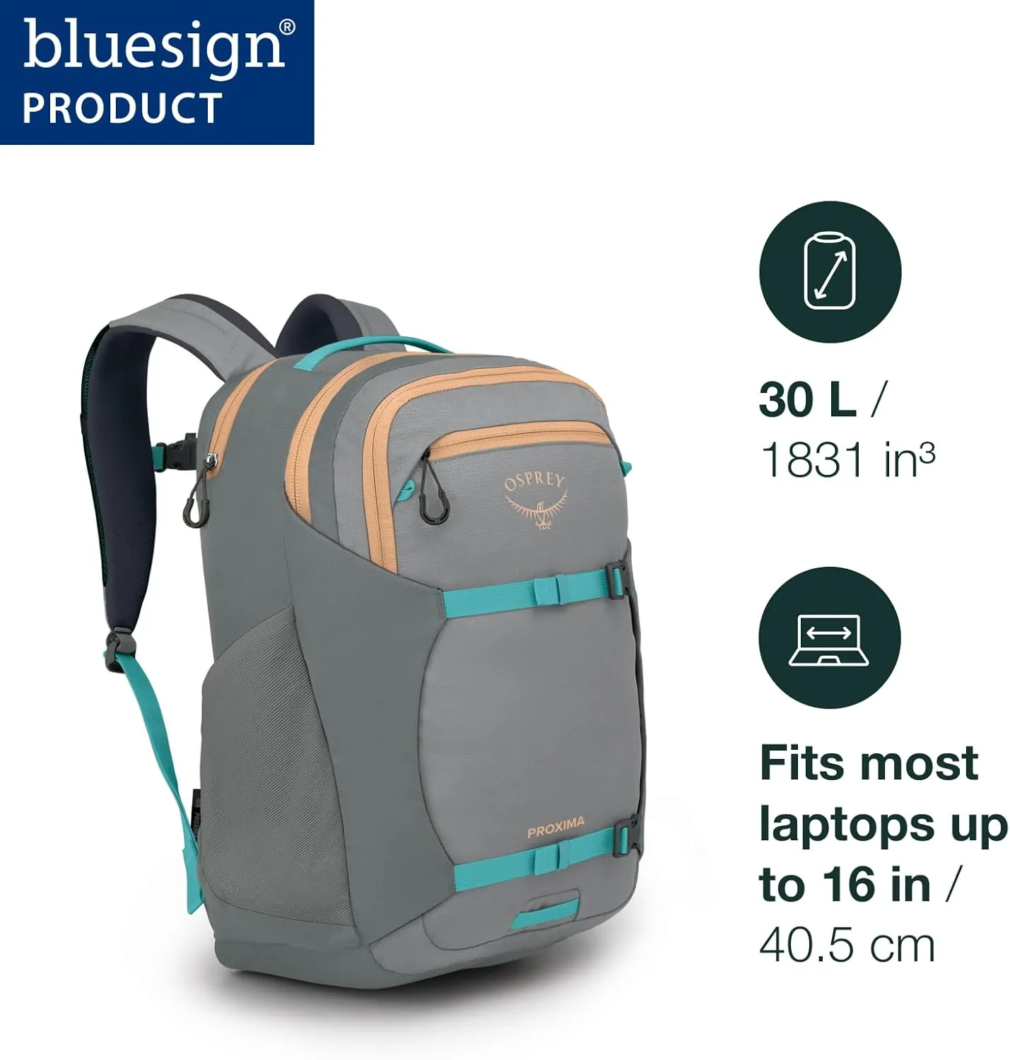 Osprey Proxima 30L Campus Laptop Backpack, Kazuma Print/Toffee Orange