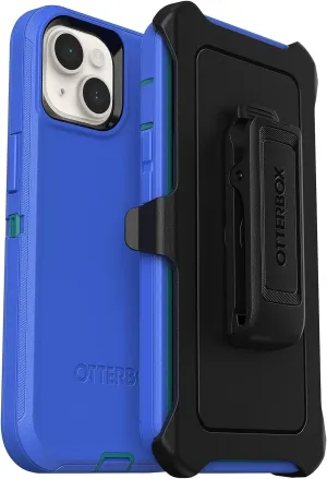 OtterBox iPhone 14 & iPhone 13 (Only) - Defender Series Case - Rain Check - Rugged & Durable - with Port Protection - Holster Clip Included - Non-Retail Packaging