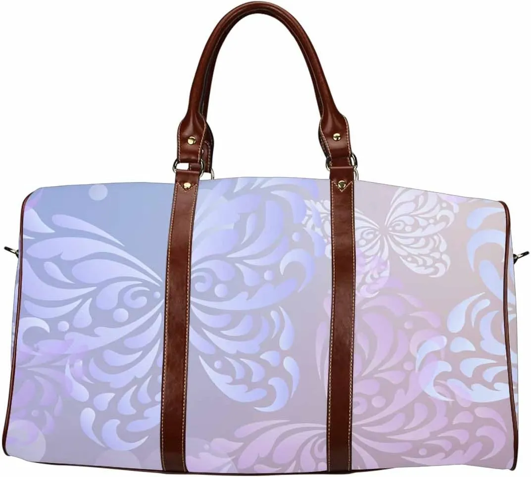 Overnight Bags For Women Abstracts Background With Butterflies Foldable Travel Duffel Bag Tote Carry On Luggage Bag(Type-1,18.62"x 8.5"x 9.65")