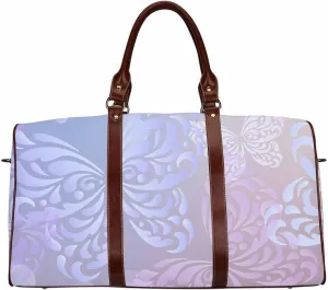 Overnight Bags For Women Abstracts Background With Butterflies Foldable Travel Duffel Bag Tote Carry On Luggage Bag(Type-1,18.62"x 8.5"x 9.65")