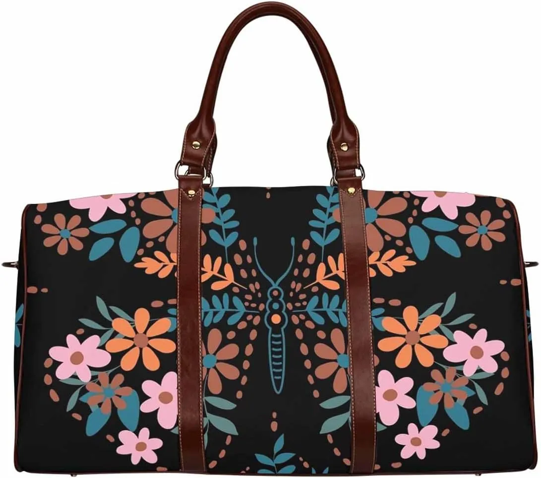Overnight Bags For Women Butterflies Wing From Small Flower Foldable Travel Duffel Bag Tote Carry On Luggage Bag(Type-7,18.62"x 8.5"x 9.65")