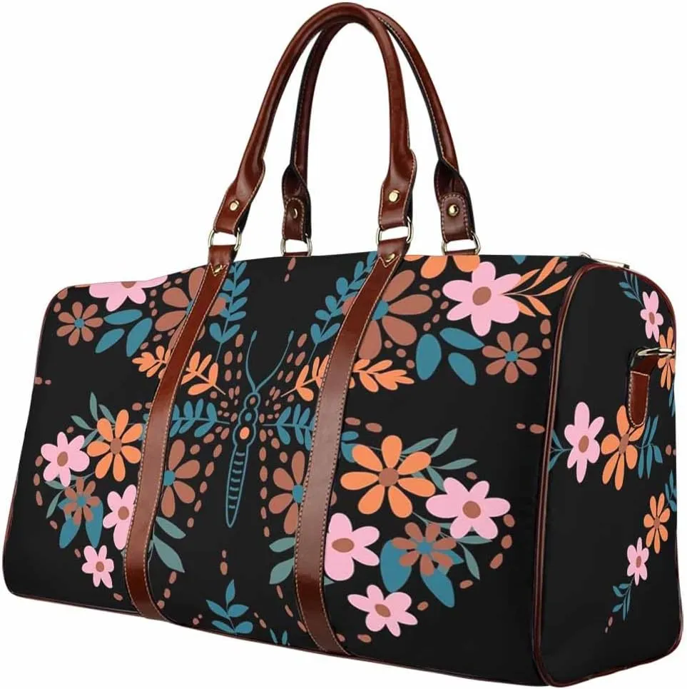 Overnight Bags For Women Butterflies Wing From Small Flower Foldable Travel Duffel Bag Tote Carry On Luggage Bag(Type-7,18.62"x 8.5"x 9.65")