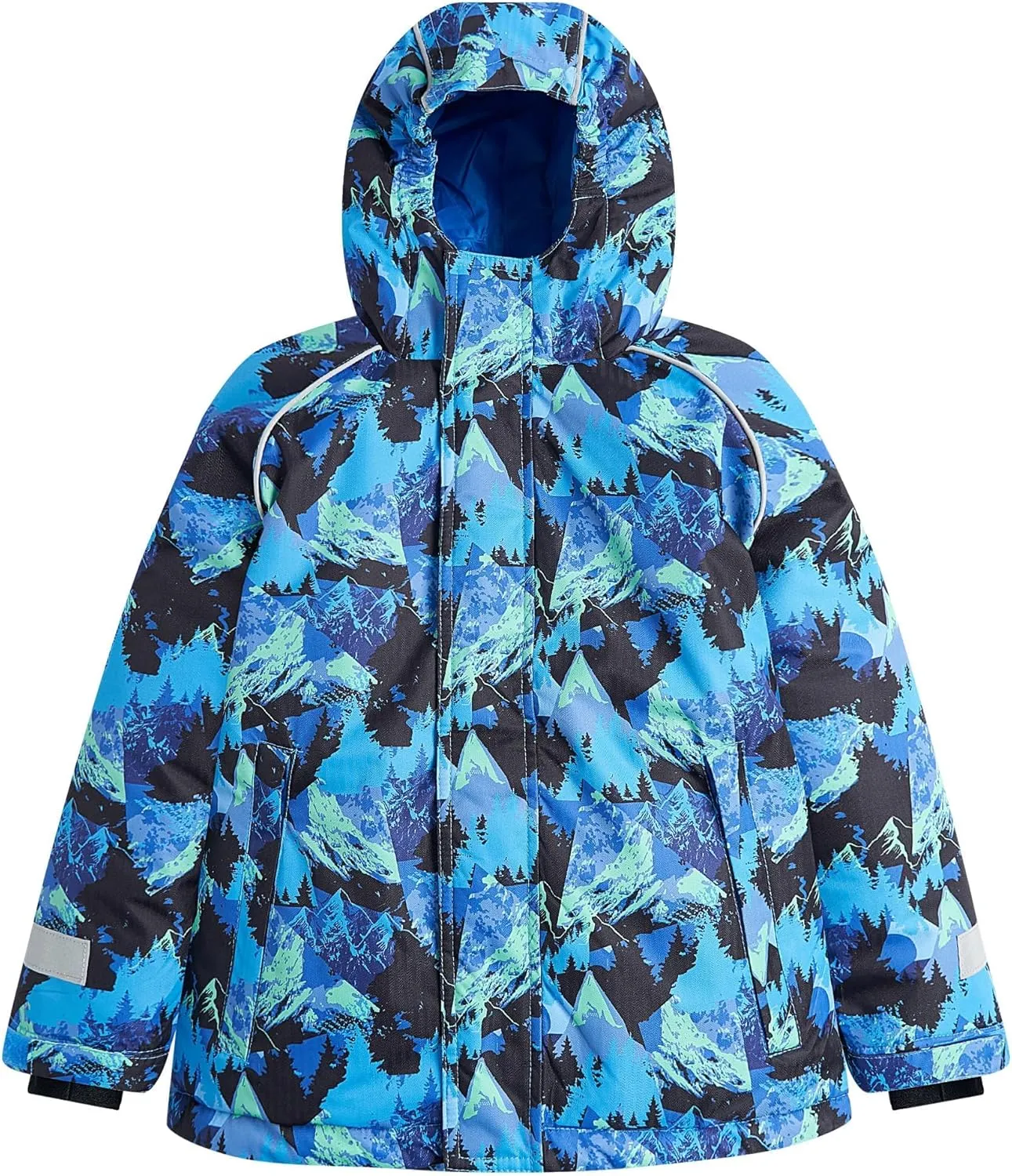 Owntop Kids Winter Ski Jacket Waterproof, Boys Girls Puffer Jacket, Insulated Lining Reflective Strip for Skiing, Snow Play