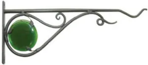 Panacea 100057085 Glass Accent Plant Bracket Black 15in, 15"