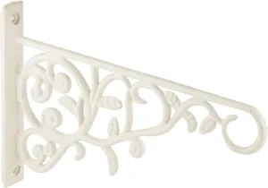Panacea 100057107, White, 9" Plant Bracket with Leaves