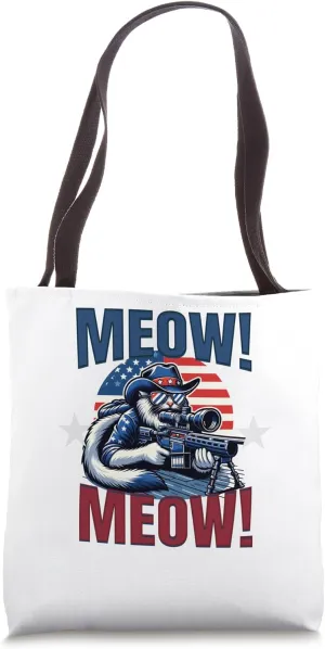 Patriotic Cat USA Elections Presidency Funny Cat Lover Pun Tote Bag