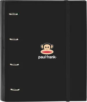 Paul Frank Join The Fun – 4 Ring Binder 35 cm with 100 A4 Sheets, Ideal for Children of Different Ages, Comfortable and Versatile, Quality and Resistance, 27 x 3.5 x 32 cm, Black