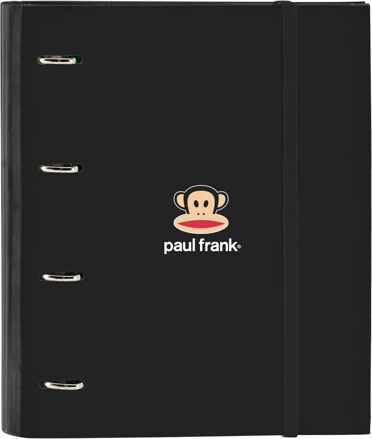 Paul Frank Join The Fun – 4 Ring Binder 35 cm with 100 A4 Sheets, Ideal for Children of Different Ages, Comfortable and Versatile, Quality and Resistance, 27 x 3.5 x 32 cm, Black