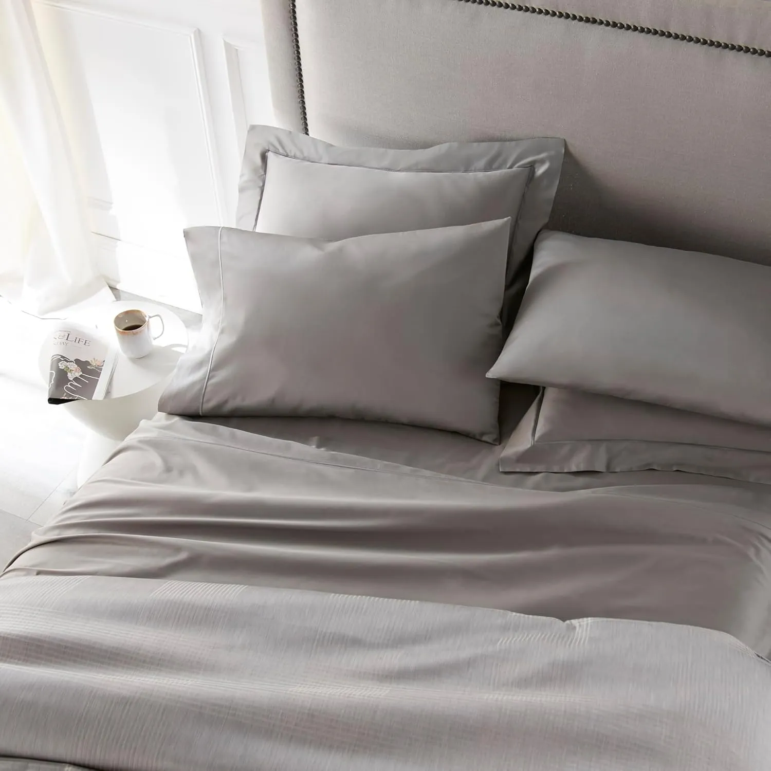 Peacock Alley - Soprano Sateen Pillow Cases - Platinum, King