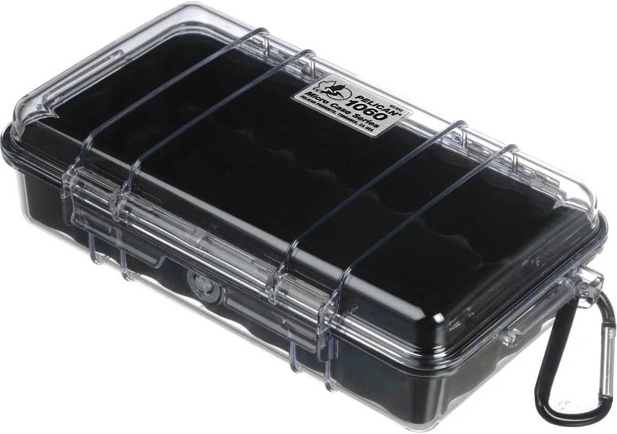 Pelican 1060 Micro Case - for iPhone, GoPro, Camera, and More (Black/Clear)