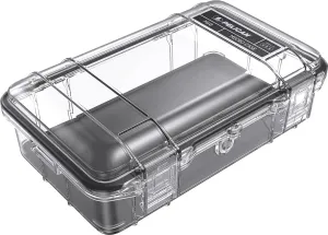 Pelican M60 Micro Case - Waterproof Case (Dry Box, Field Box) for iPhone, GoPro, Camera, Camping, Fishing, Hiking, Kayak, Beach and More (Black/Clear)
