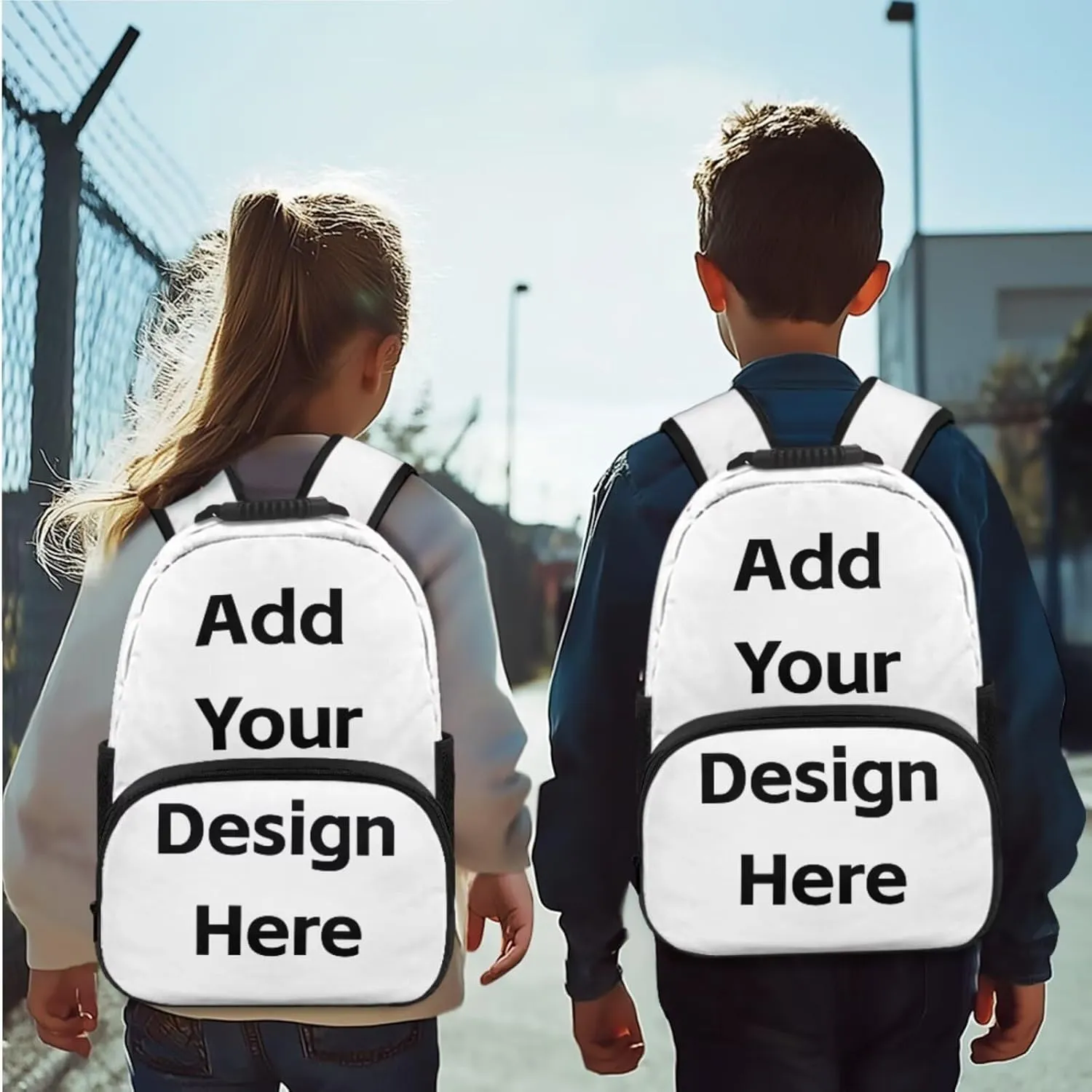 Personalized Backpack for Boys Custom Toddler Book Bag and Lunch Box Set with Name Picture 4 Pieces School Bag Set for Preschool Primary Students Travel Hiking