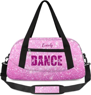 Personalized Gym Bag for Girls Teens, Custom Dance Bag Overnight Small Duffel Bag Carry On Weekend Sports Travel Bag for School Practice Gymnastics Ballet, Purple Stars