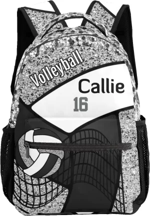 Personalized Volleyball Black and White Fashion Lightweight Waterproof Computer Bag with Name Unisex Gifts