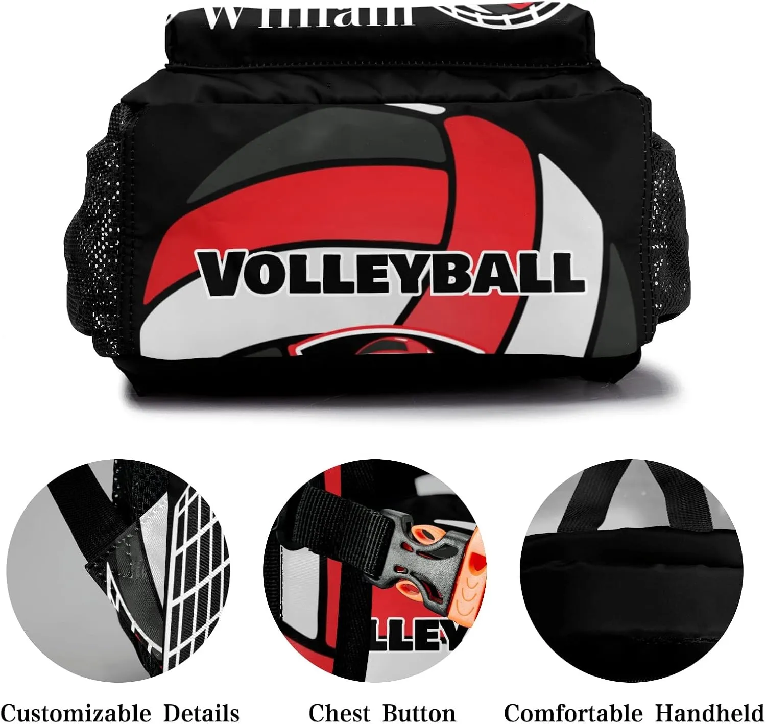 Personalized Volleyball Star Fashion Lightweight Waterproof Computer Bag with Name Unisex Gifts, 12.2''(L) x 5.9''(W) x 16.5''(H)