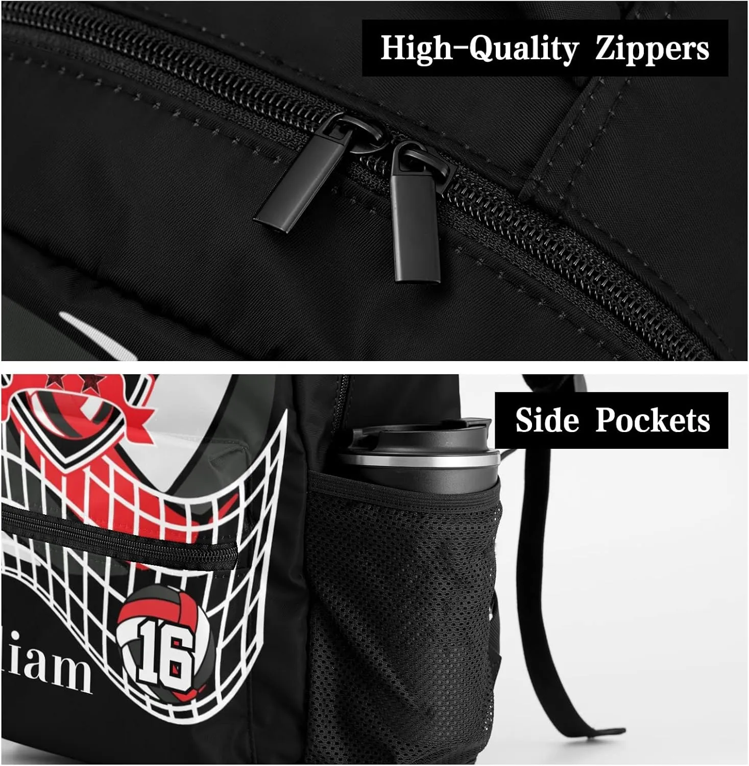 Personalized Volleyball Star Fashion Lightweight Waterproof Computer Bag with Name Unisex Gifts, 12.2''(L) x 5.9''(W) x 16.5''(H)