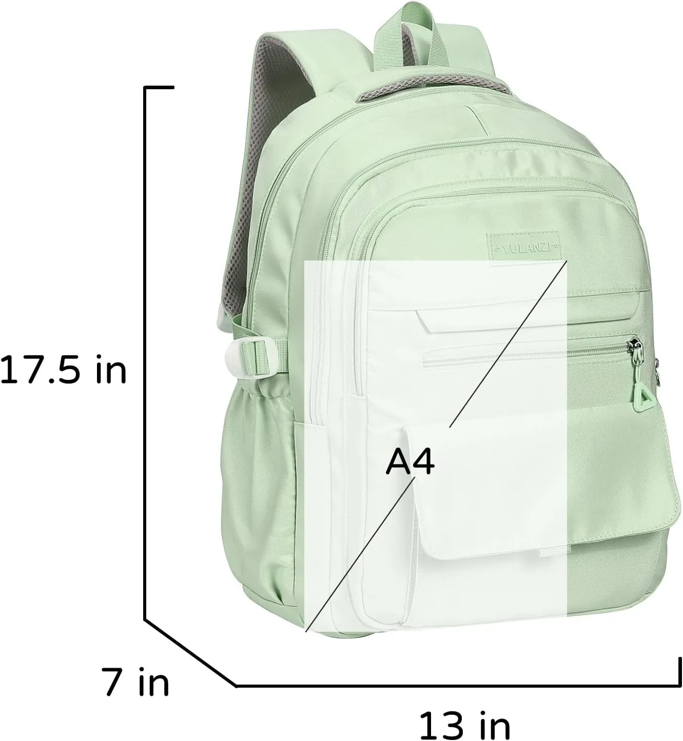 Phaoullzon Teen Girls School Backpack for Boys, College Aesthetic Laptop Bookbag for Women,Green